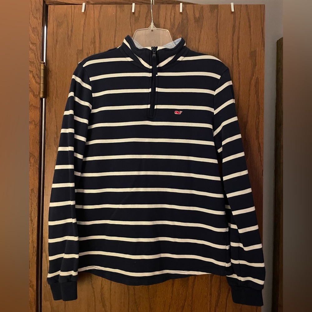 XS Vineyard Vines x Target Navy & White Striped Quarter Zip